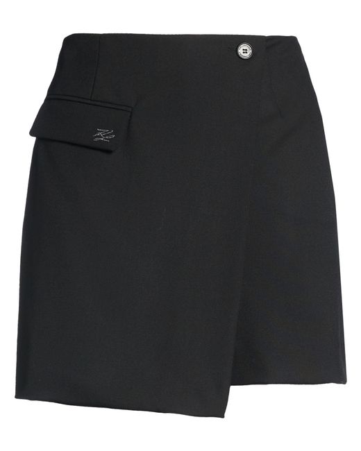 Karl Lagerfeld Black Shorts & Bermuda Shorts Polyester, Ecovero Viscose, Elastane