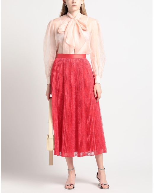 Twinset Red Maxi Skirt