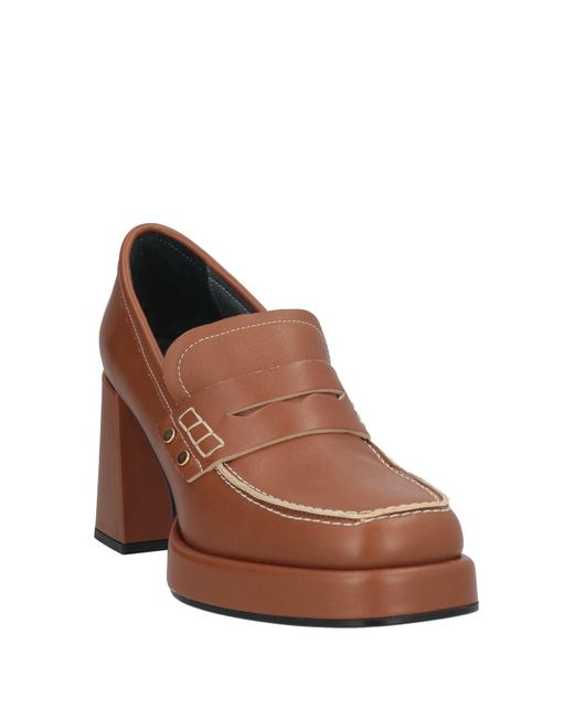 Janet & Janet Brown Camel Loafers Calfskin