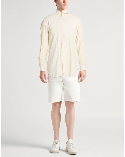 Boglioli White Ivory Shirt Cotton for men