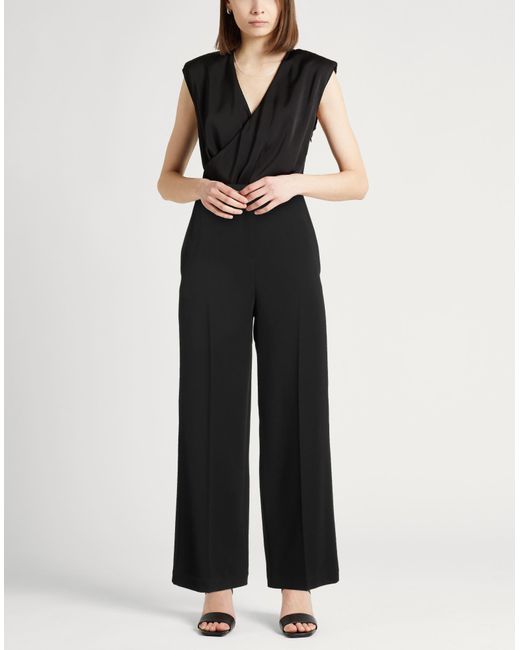 Alysi Black Crème Pants Polyester, Viscose, Elastane