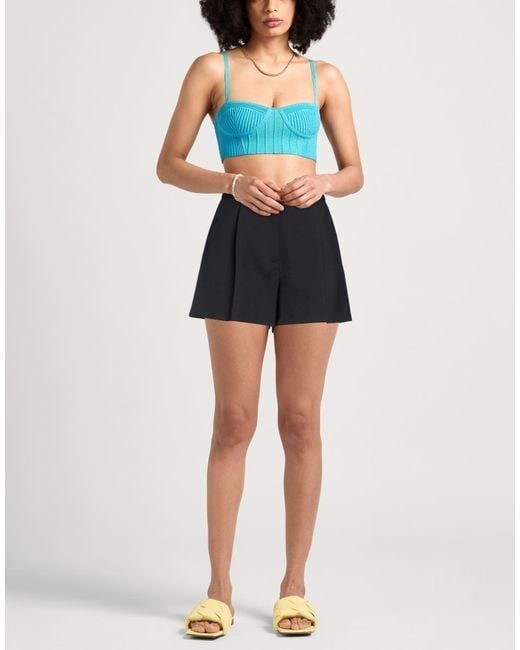 MSGM Black Shorts & Bermuda Shorts Virgin Wool, Elastane
