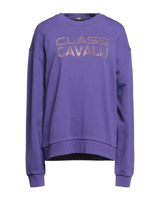 Roberto Cavalli Purple Sweatshirt Cotton