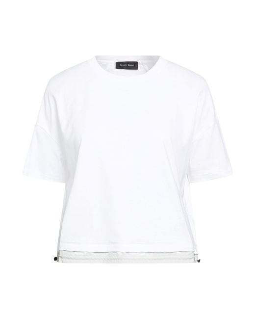 Herno White Laminar T-Shirt Cotton, Elastane, Polyester