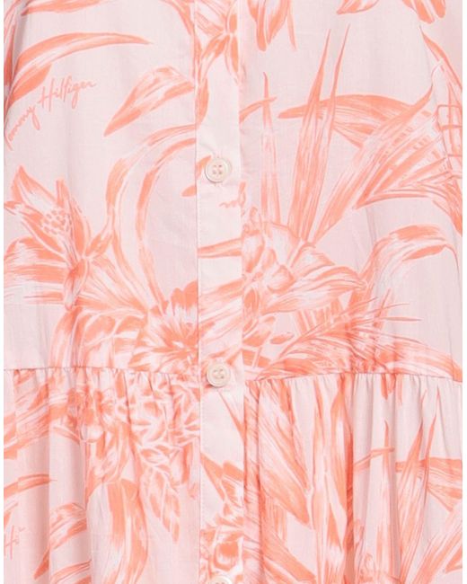 Tommy Hilfiger Midi Dress in Pink | Lyst