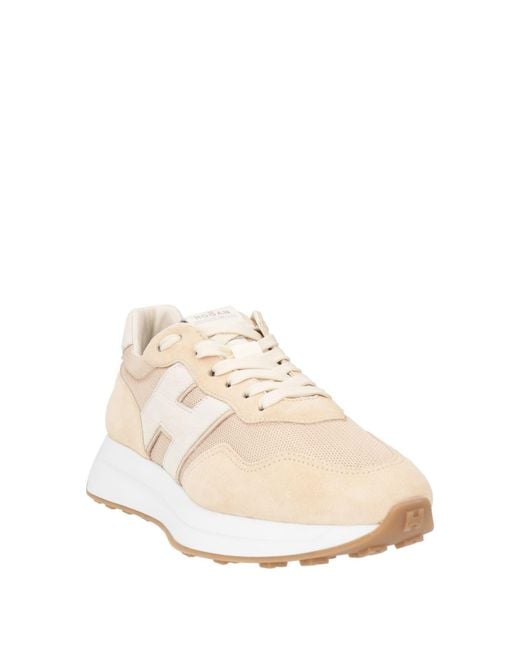 Hogan Natural Ivory Sneakers Leather, Textile Fibers