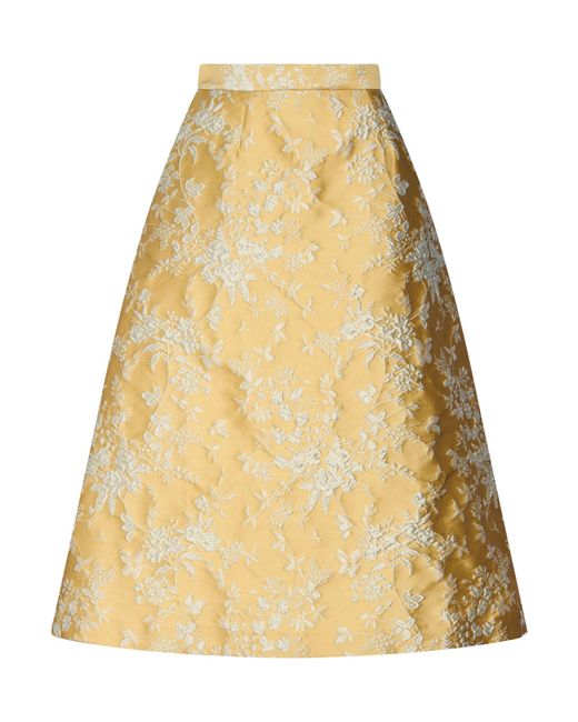 Paul & Joe Yellow Midi Skirt Recycled Polyester, Polyamide, Polyester