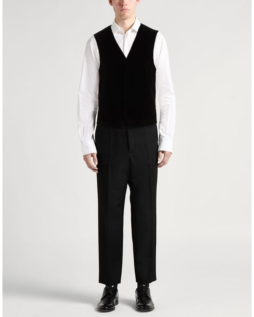 John Varvatos Black Tailored Vest Cotton, Elastane for men