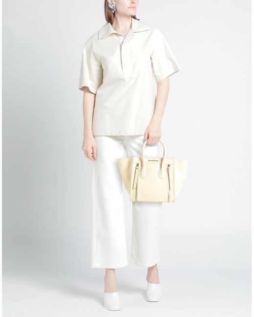 Laura Di Maggio White Handbag Leather