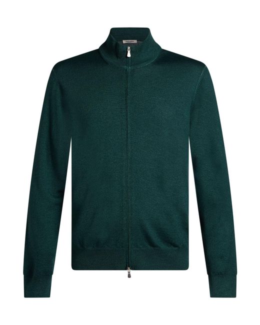 La Fileria Green Cardigan Virgin Wool for men