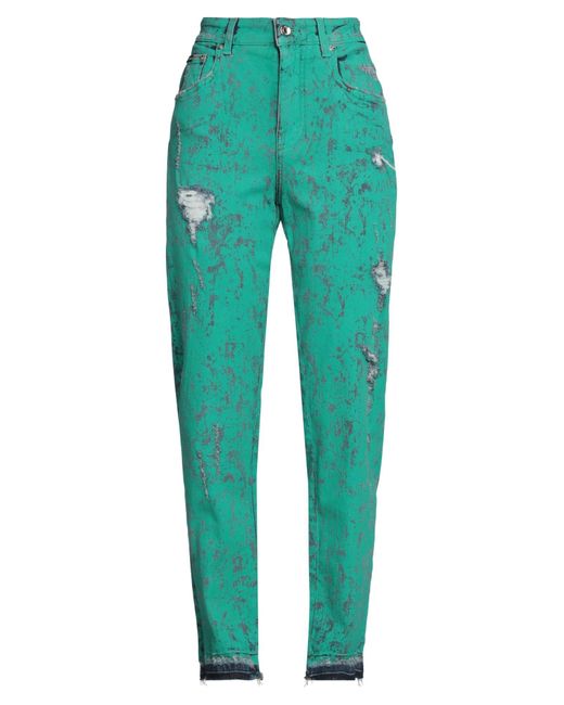 Dolce & Gabbana Green Jeans Cotton, Elastane