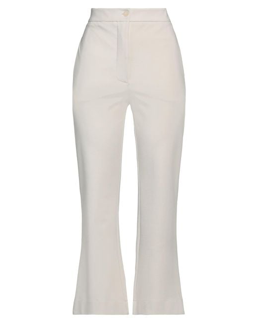 THE M.. White Pants Viscose, Polyamide, Elastane
