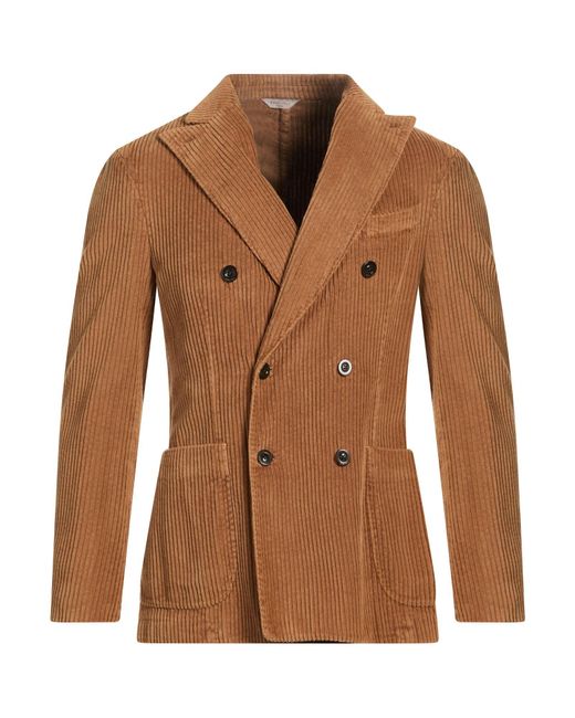 Boglioli Brown Blazer Cotton, Modal for men