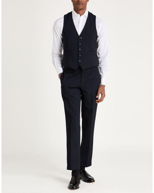 Lardini Blue Tailored Vest Wool, Elastane for men