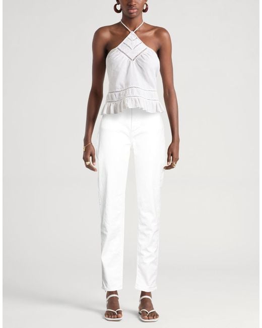 ViCOLO White Jeans Cotton, Elastane