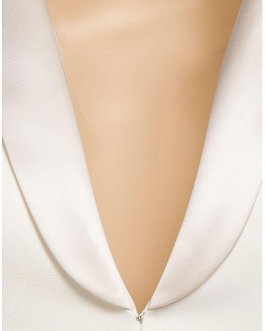 Elisabetta Franchi White Cream Blazer Polyester, Elastane, Acetate, Polyamide