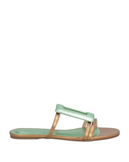 Miss Unique Green Sandals Leather