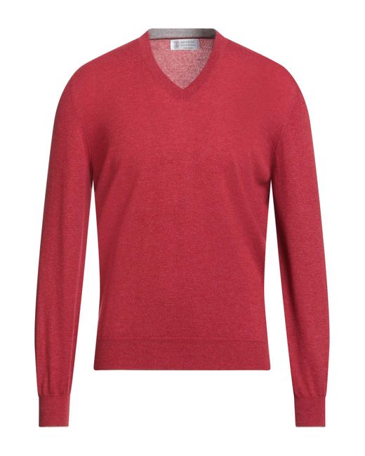 Pullover di Brunello Cucinelli in Red da Uomo