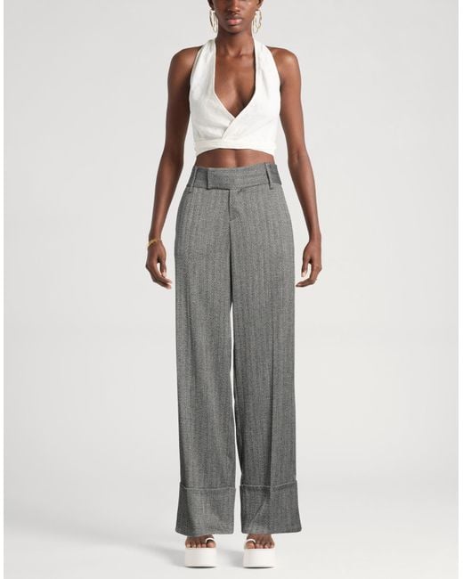 Gaelle Paris Gray Pants Polyester, Viscose, Elastane