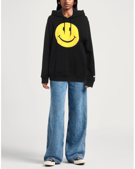Moschino Black Couture X Smiley Sweatshirt Cotton