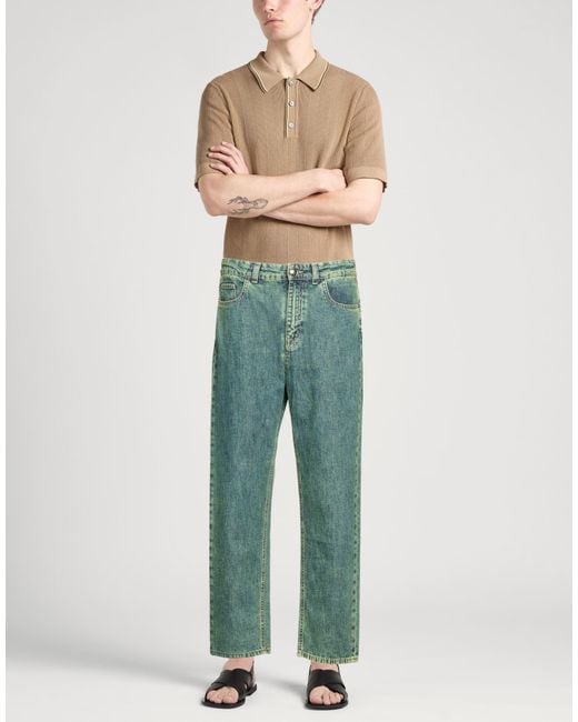 Moorer Green Lime Jeans Cotton for men