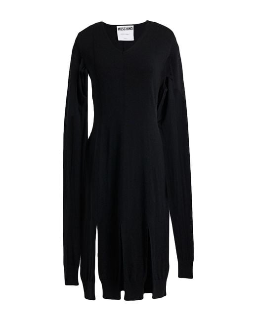 Moschino Black Midi Dress Virgin Wool