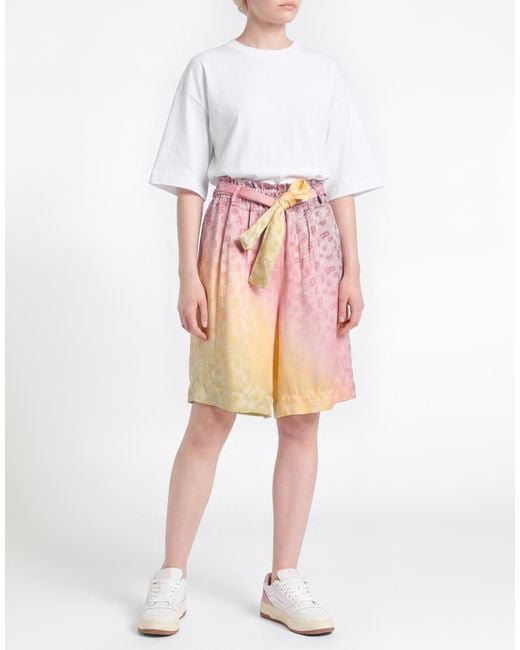 Palm Angels Pink Shorts & Bermuda Shorts Acetate, Viscose