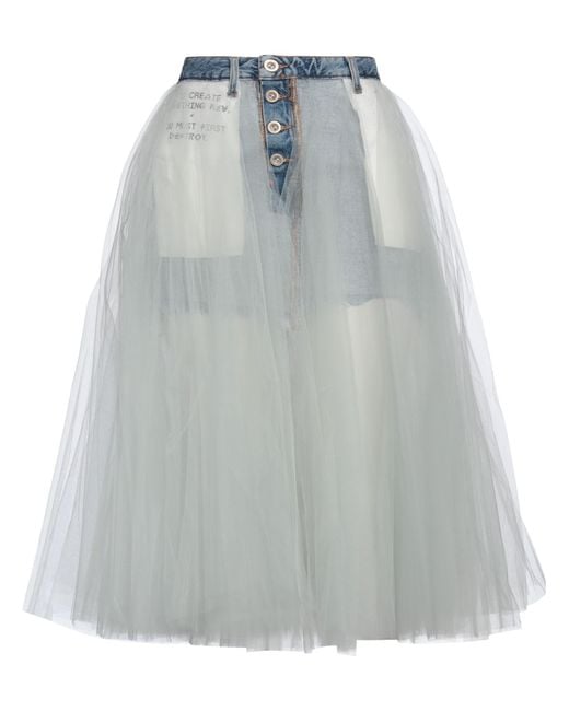 Unravel Project Gray Midi Skirt