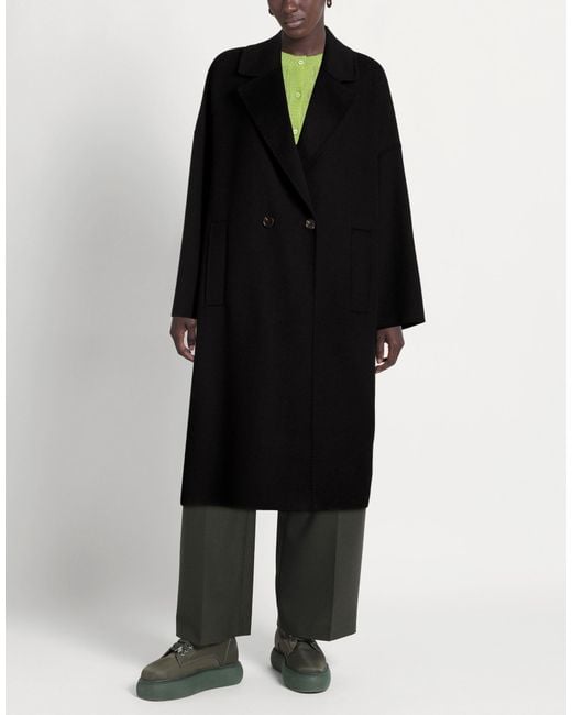 BRERAS Milano Black Coat Wool, Polyester