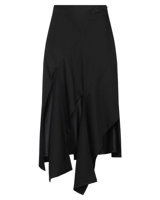 Plan C Black Maxi Skirt Viscose, Wool