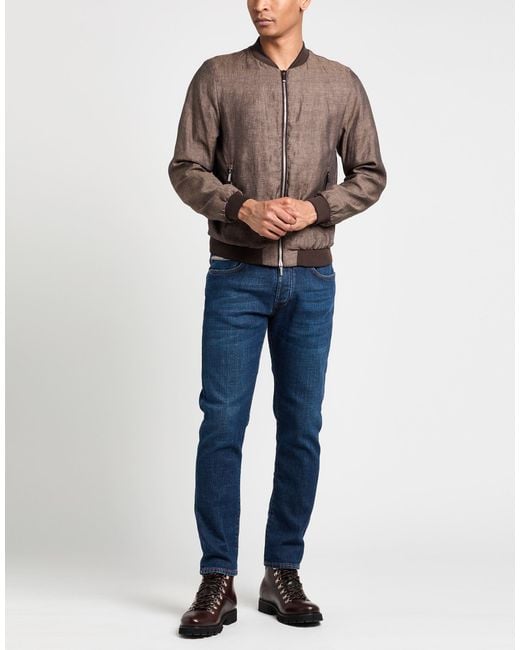 Moorer Brown Dark Jacket Linen for men