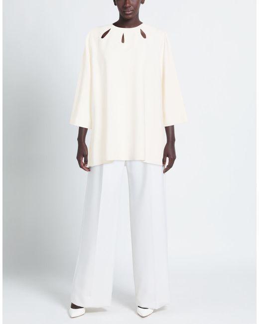 AVOLIO Milano White Ivory Top Virgin Wool, Polyamide