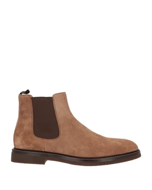 Brunello Cucinelli Brown Sand Ankle Boots Leather for men