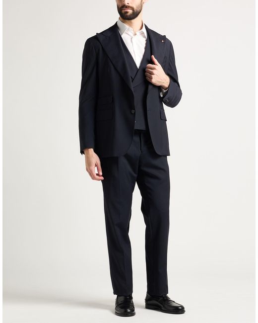 Gabriele Pasini Blue Suit Polyester, Wool, Elastane for men