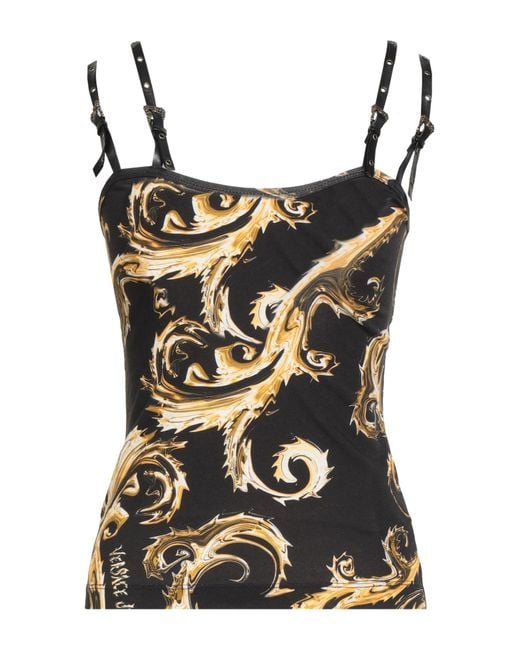 Versace Jeans Couture Black Top Cotton, Elastane, Polyurethane Resin, Polyester