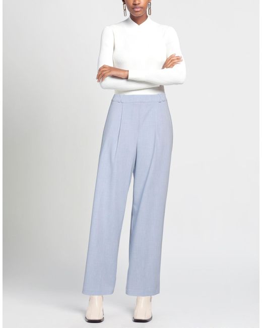 Soallure Blue Pants Polyester, Viscose, Elastane