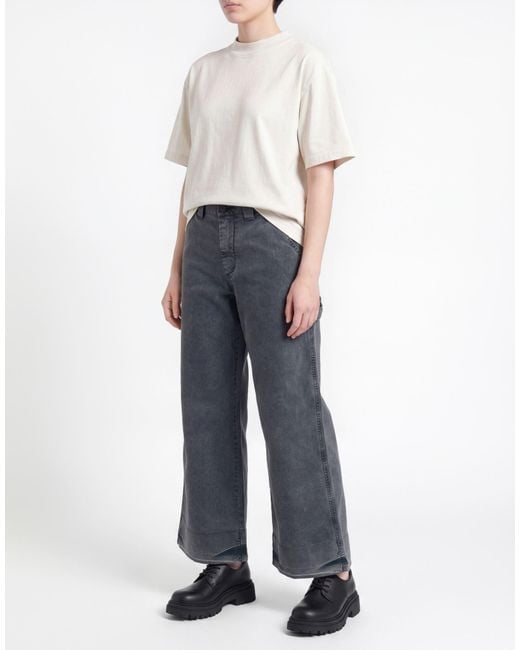 White Sand Blue Pants Cotton, Elastane