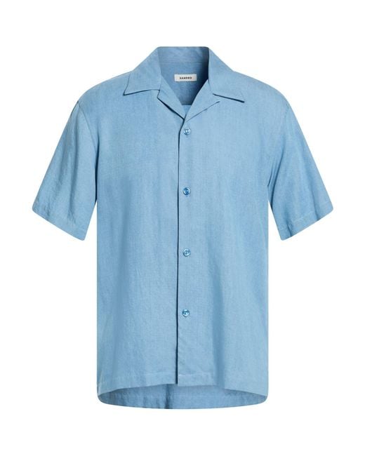 Sandro Blue Shirt Lyocell for men