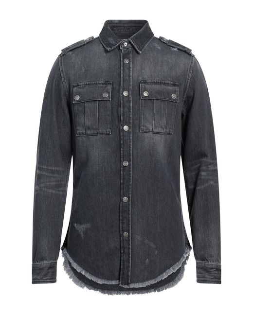 Balmain Black Denim Shirt for men
