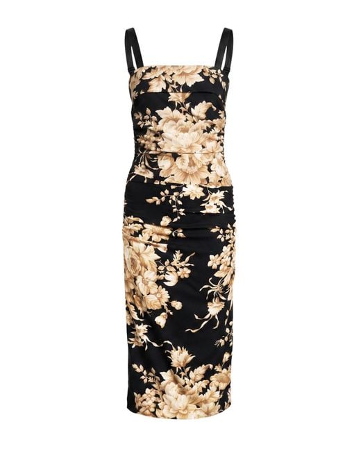 Dolce & Gabbana White Midi Dress Silk, Elastane