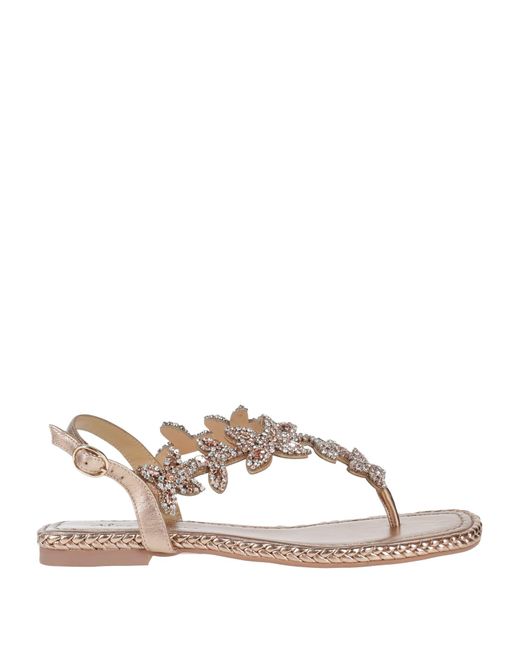 Alma En Pena. Natural Rose Thong Sandal Leather