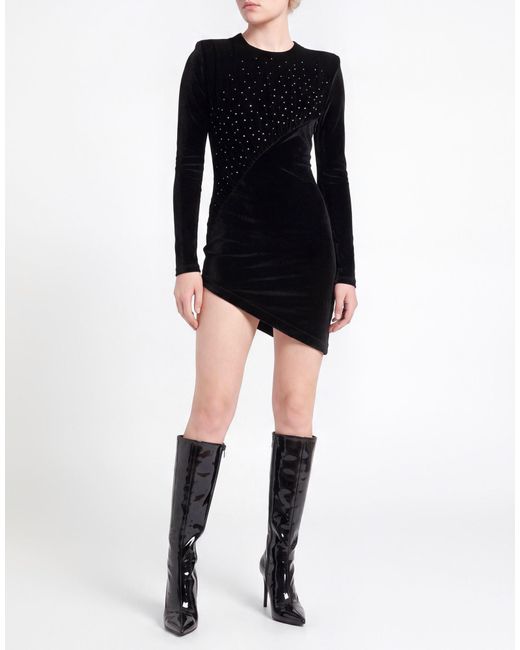 Amen Black Mini Dress Polyester, Elastane