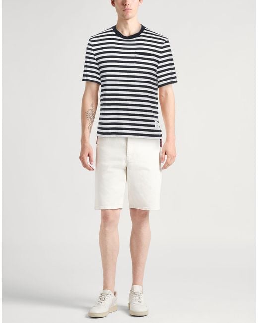 Thom Browne Blue T-Shirt Linen, Elastane, Cotton for men