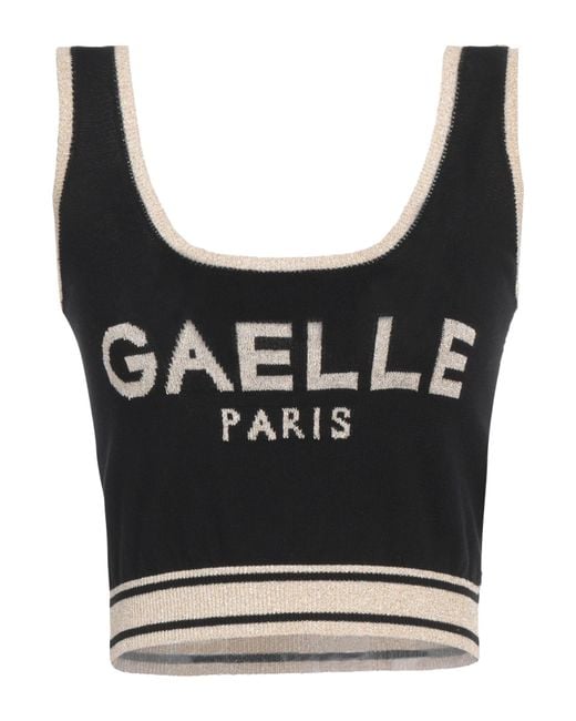 Gaelle Paris Black Top Cotton, Viscose, Metallic Fiber, Polyamide