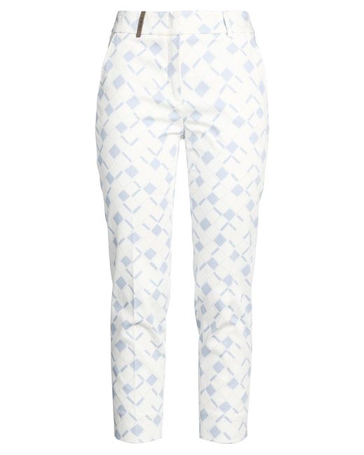 Peserico White Pants Cotton, Elastane