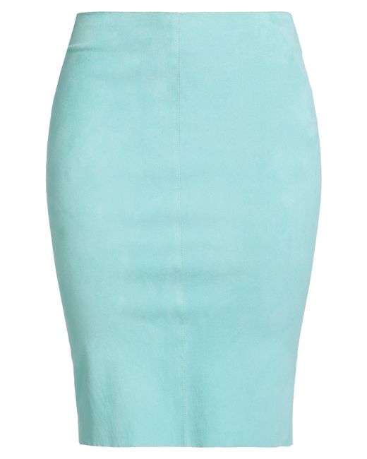 Jitrois Blue Midi Skirt Lambskin, Cotton, Elastane