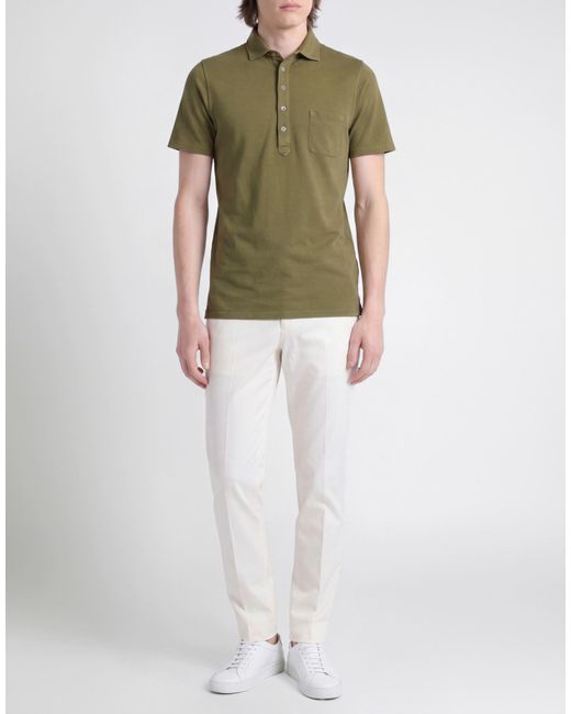 Moorer Green Military Polo Shirt Cotton for men