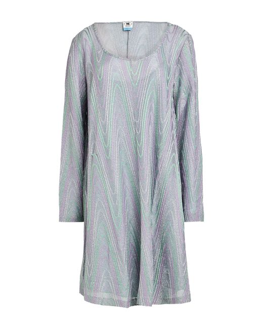 M Missoni Gray Light Mini Dress Cotton, Viscose, Metallic Polyester, Polyamide