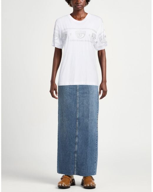 Chiara Ferragni White T-Shirt Cotton