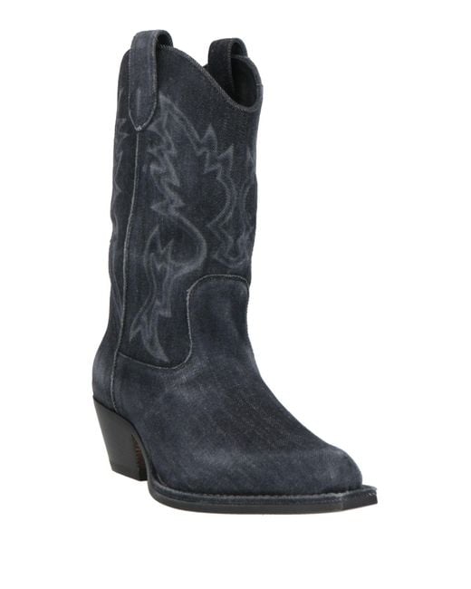 Vic Matié Blue Ankle Boots Textile Fibers